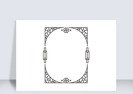 创意矢量中式花纹黑色边框（二十七）高清图片