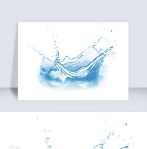 高清写实蓝色飞扬的水花涟漪免抠元素图片