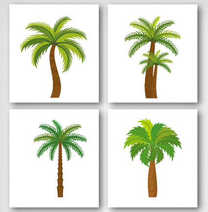 卡通棕榈树元素图片