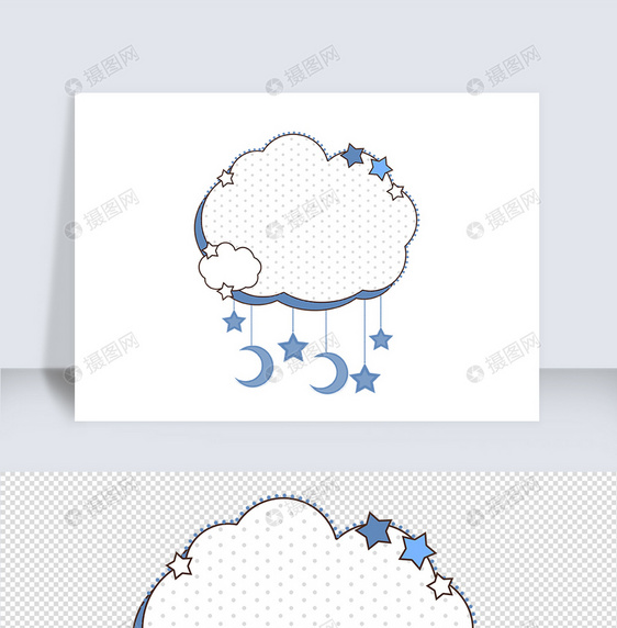 可爱小清新卡通云朵边框气泡框图片