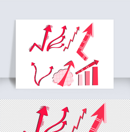 黄色上升箭头图片