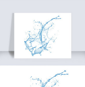 高清写实飞溅蓝色水花浪花元素图片