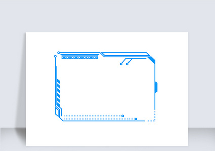 科技创新蓝色边框矢量元素高清图片