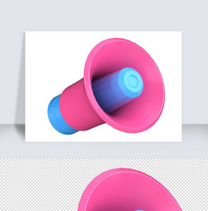 粉色漂浮元素喇叭图片