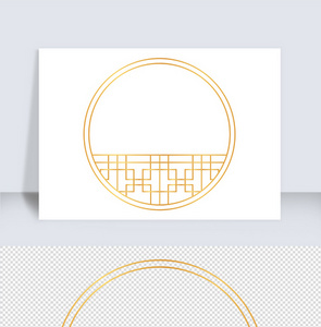 金色中国风圆形边框图片
