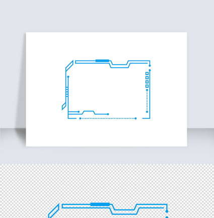 科技蓝色方边框矢量元素图片