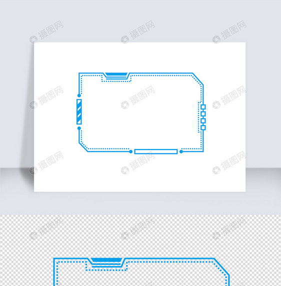 科技蓝色方边框矢量元素图片