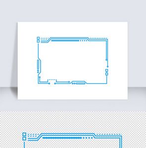 科技蓝色方边框矢量元素图片