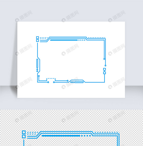 科技蓝色方边框矢量元素图片