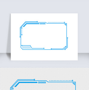 科技蓝色方边框矢量元素图片