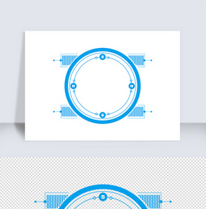 蓝色科技未来数据边框矢量图片