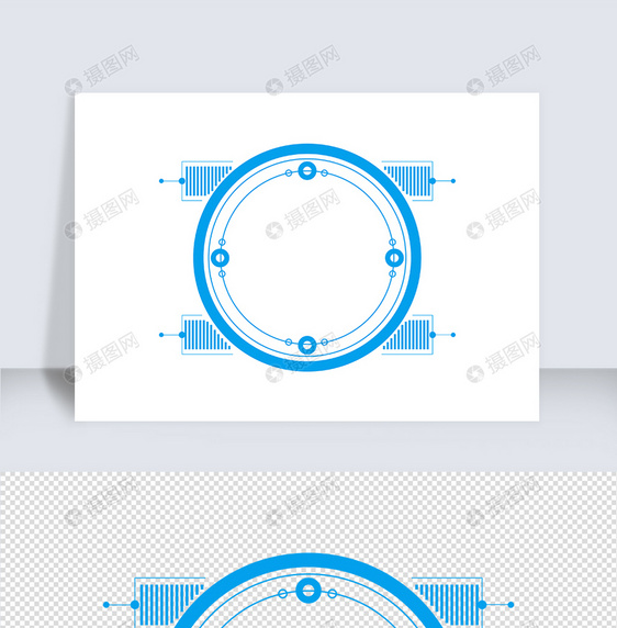 蓝色科技未来数据边框矢量图片
