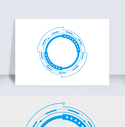 蓝色科技未来数据边框矢量图片