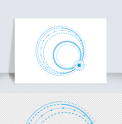 蓝色科技未来数据边框矢量图片