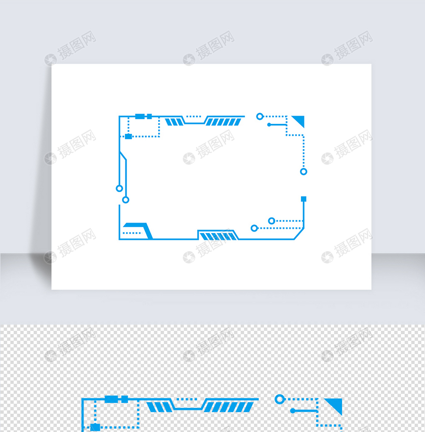科技蓝色方边框矢量元素图片