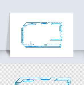 科技蓝色方边框矢量元素图片
