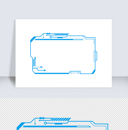 科技蓝色方边框矢量元素图片