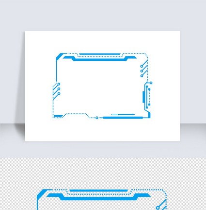 科技蓝色方边框矢量元素图片