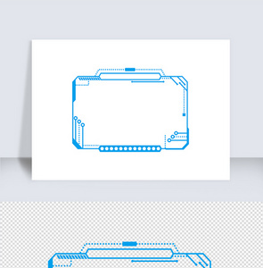 科技蓝色方边框矢量元素图片