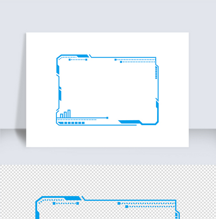 科技蓝色方边框矢量元素图片