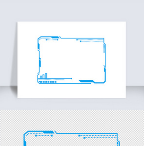 科技蓝色方边框矢量元素图片