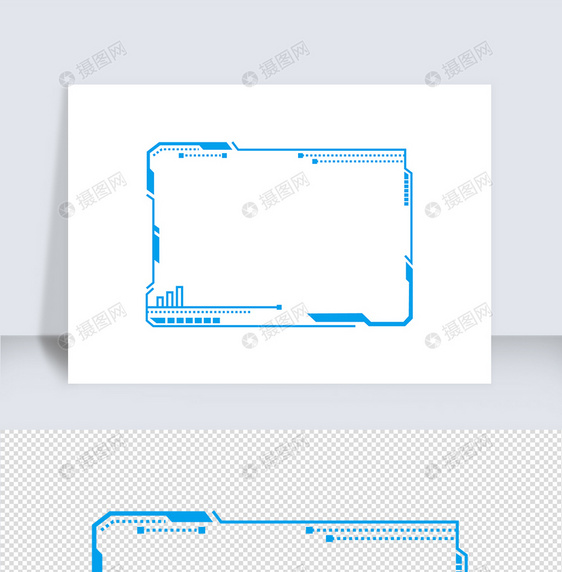 科技蓝色方边框矢量元素图片