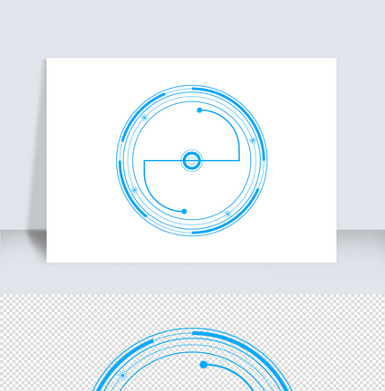 蓝色科技未来数据边框矢量图片