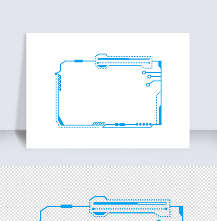 科技蓝色方边框矢量元素图片
