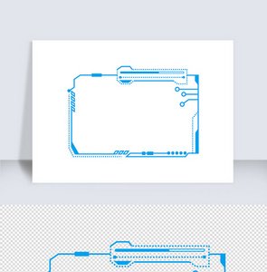 科技蓝色方边框矢量元素图片