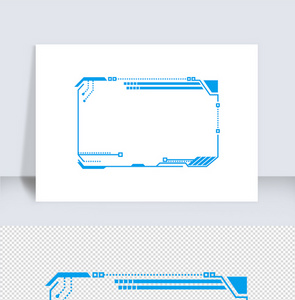 科技蓝色方边框矢量元素图片
