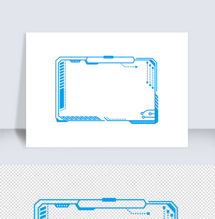 科技蓝色方边框矢量元素（五十）图片