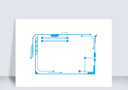 科技蓝色方边框矢量元素（五十二）高清图片
