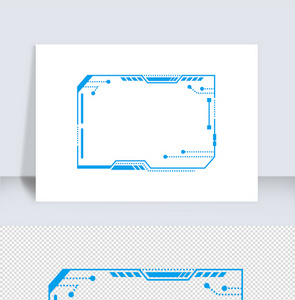 科技蓝色方边框矢量元素（五十三）图片