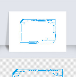 科技蓝色方边框矢量元素（五十三）图片