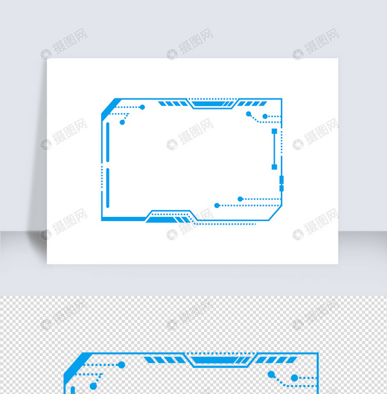 科技蓝色方边框矢量元素（五十三）图片