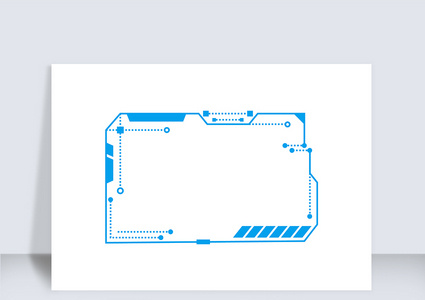 科技蓝色方边框矢量元素（五十四）高清图片