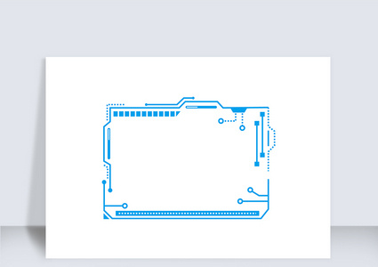 科技蓝色方边框矢量元素（五十五）高清图片