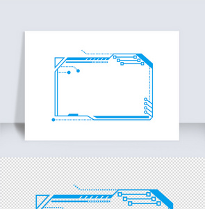 科技蓝色方边框矢量元素图片