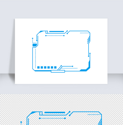 科技蓝色方边框矢量元素图片