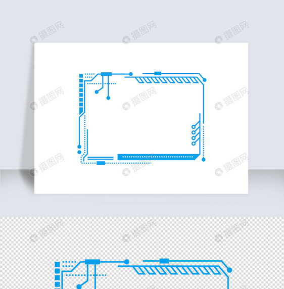 科技蓝色方边框矢量元素图片