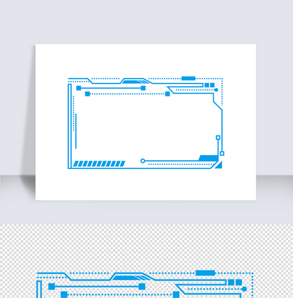 科技蓝色方边框矢量元素（六十）图片