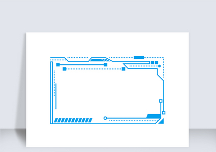 科技蓝色方边框矢量元素（六十）高清图片