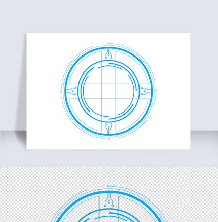 未来科技蓝色扁平边框（十六）图片