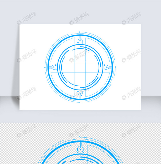 未来科技蓝色扁平边框（十六）图片