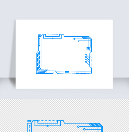 科技创新蓝色边框矢量元素（十二）图片