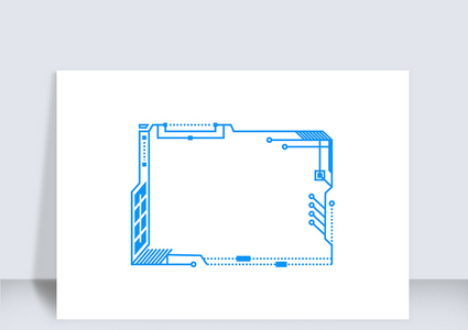 科技创新蓝色边框矢量元素（十二）高清图片
