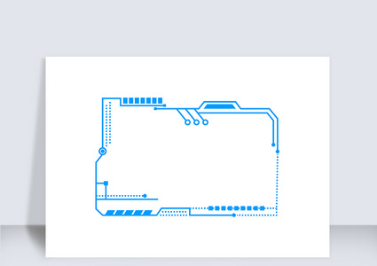 科技创新蓝色边框矢量元素（十三）高清图片