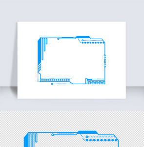 科技创新蓝色边框矢量元素（十四）图片