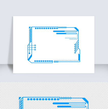 科技创新蓝色边框矢量元素（十六）图片
