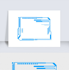 科技创新蓝色边框矢量元素（十六）图片